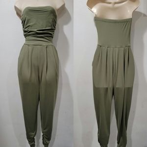 Olive Strapless Jumpsuit